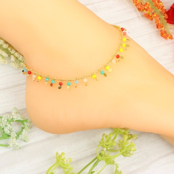 "Handmade Anklet – Elegant & Delicate Jewelry for Women | UNVRC1745 - Picture 10 of 10